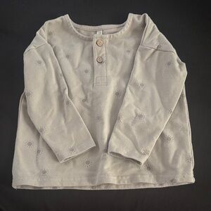 Rylee + Cru Beige Sun Print Long Sleeve Tee